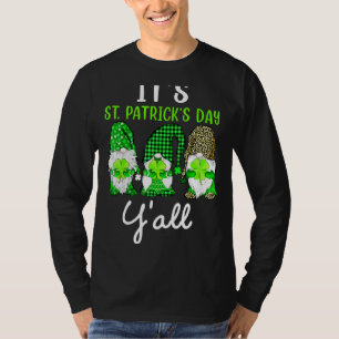 It's St Patrick's Day Y'all Plaid Green Gnomes Iri T-Shirt