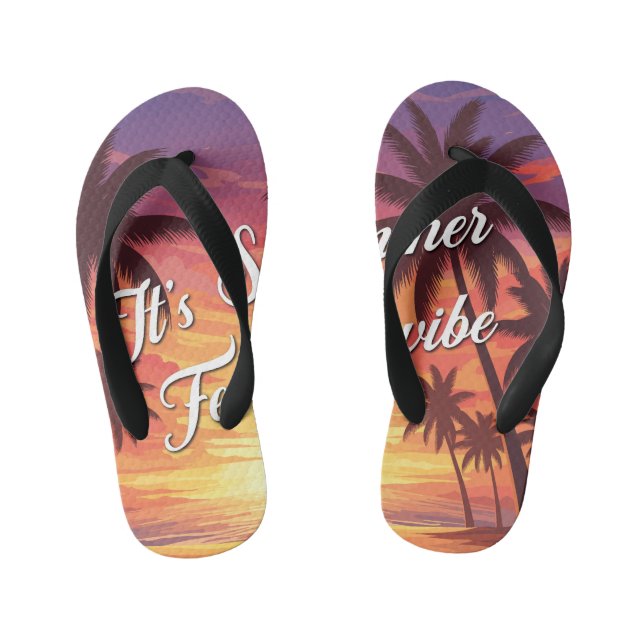 It's summer feel the vibe kid's flip flops (Footbed)