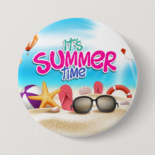 It's Summer Time 7.5 Cm Round Badge