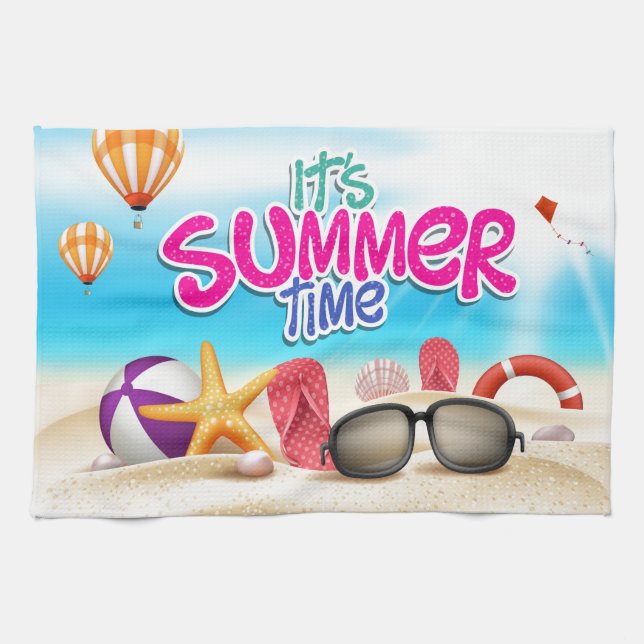 It's Summer Time Tea Towel (Horizontal)