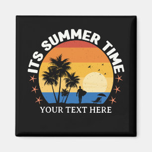 It's Summer Time Tropical Sunset Design Magnet