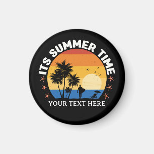 It's Summer Time Tropical Sunset Design Magnet