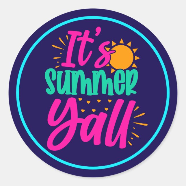 It's Summer Y'all-54808 Classic Round Sticker (Front)