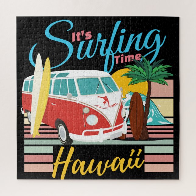 It's Surfing Time Hawaii - Summer Beach Vibes Jigsaw Puzzle (Vertical)