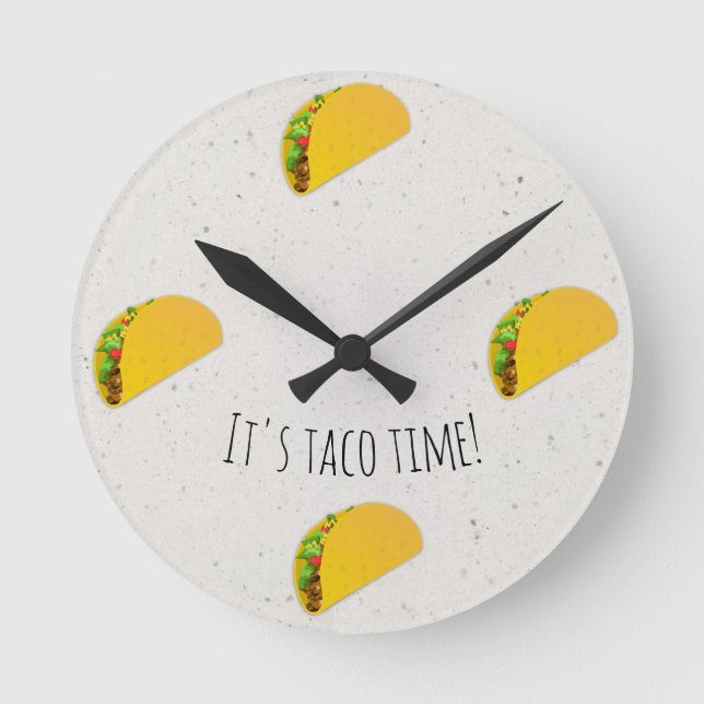 It's Taco Time Junk Food Kitchen Round Clock (Front)