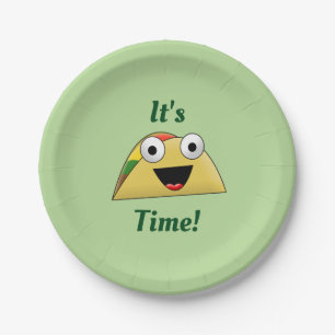 It's Taco Time Paper Plate