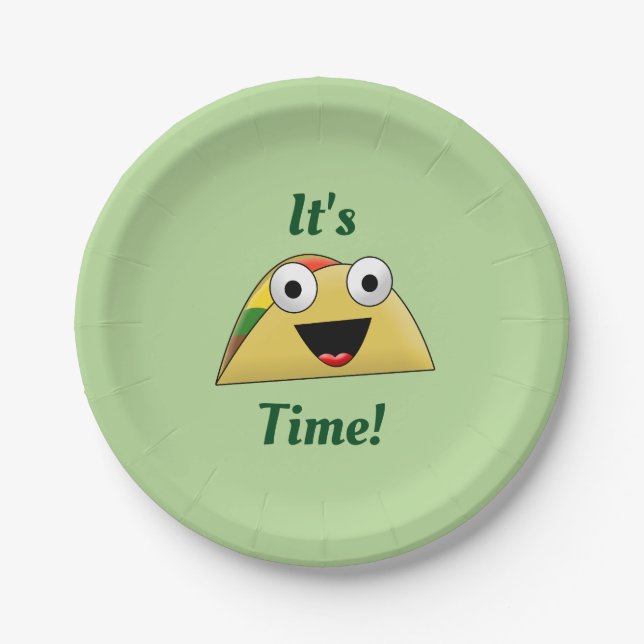 It's Taco Time Paper Plate (Front)