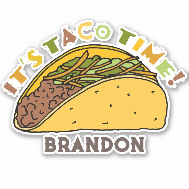 It's Taco Time Taco Birthday Party Favour (Front)