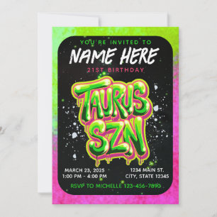 It's Taurus Season Zodiac Birthday Invitation