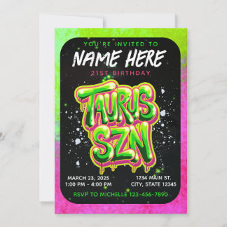 It's Taurus Season Zodiac Birthday Invitation