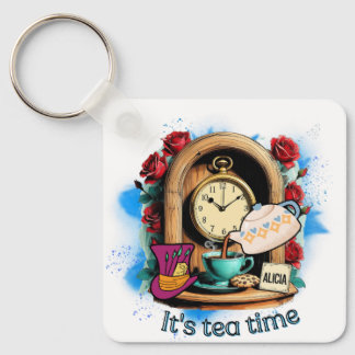 "It's Tea Time"– Alice in Wonderland Inspired Key Ring