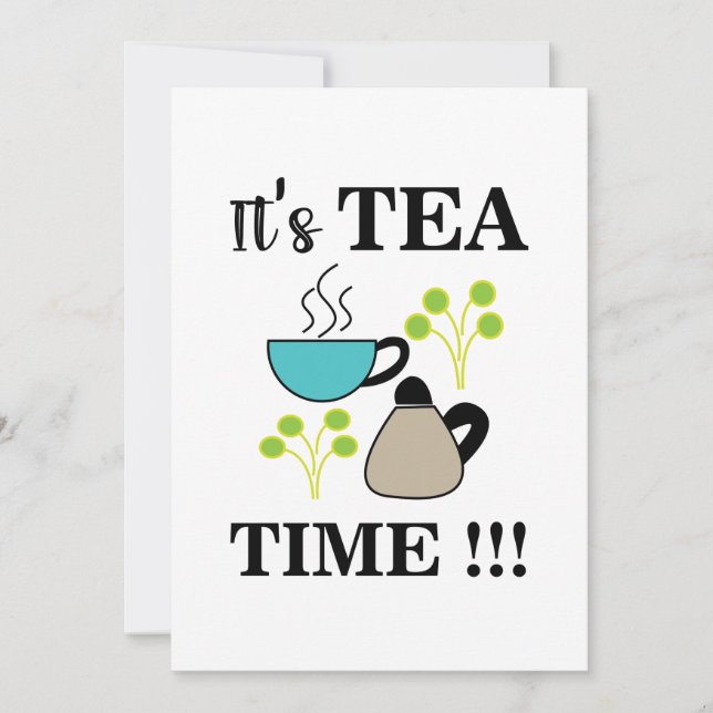 It's Tea Time Tea Party Invitation (Front)