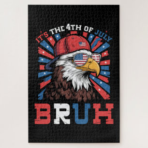 Its The 4th Of July Bruh Bald Eagle Patriotic Jigsaw Puzzle