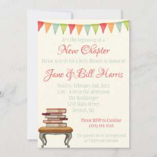 It's the Beginning of a New Chapter Baby Shower Invitation