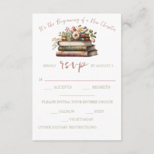It's the Beginning of a New Chapter Bridal RSVP Enclosure Card