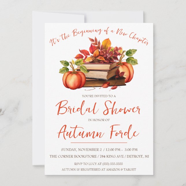 It's the Beginning of a New Chapter Bridal Shower Invitation (Front)