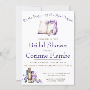 It's the Beginning of a New Chapter, Bridal Shower Invitation
