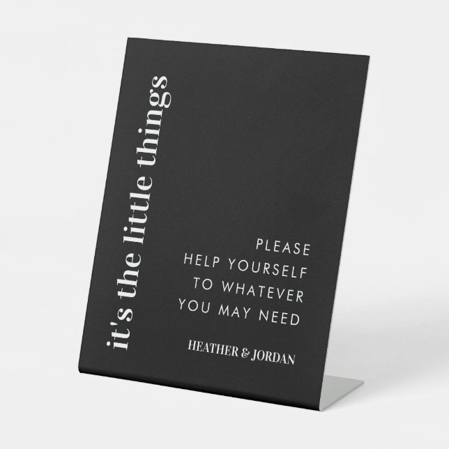 It's The Little Things Wedding Bathroom Basket Ped Pedestal Sign (Front)