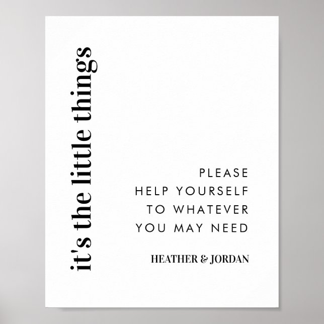 It's The Little Things Wedding Bathroom Sign (Front)