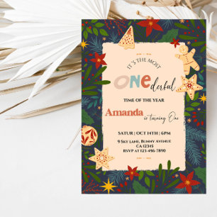 It's the Most ONE-derful Time of the Year 1st Birt Invitation