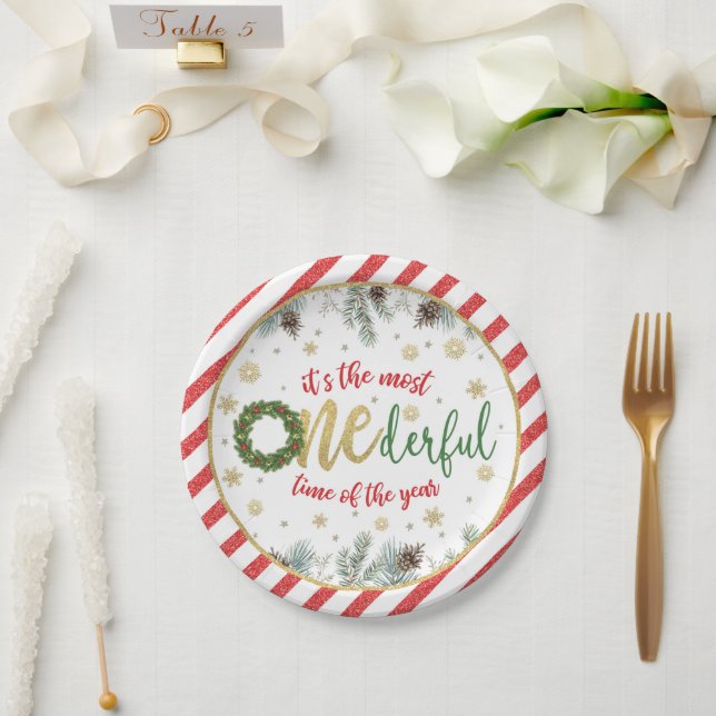 It's the Most ONEderful Time of the Year (Wreath) Paper Plate (Wedding)