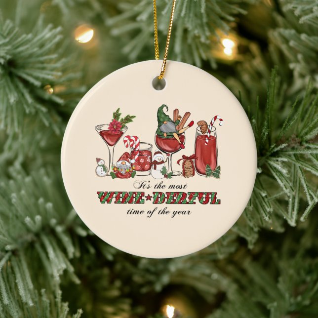 It's the Most Wine-derful Time Ceramic Tree Decoration (Tree)