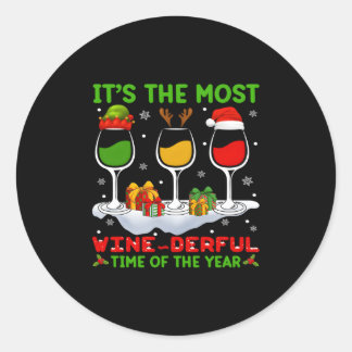 It'S The Most Wine-Derful Time Of The Year Classic Round Sticker