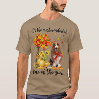 It's The Most Wonderful Autumn Time Basset Hound P T-Shirt