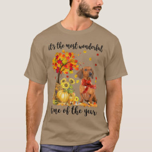 It's The Most Wonderful Autumn Time Dachshund Pump T-Shirt