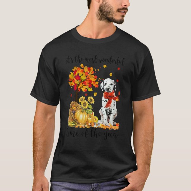 It's The Most Wonderful Autumn Time Dalmatian Pump T-Shirt (Front)