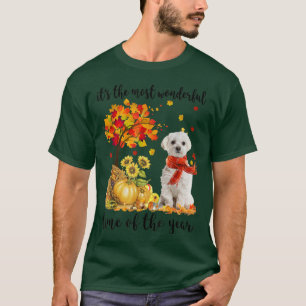 Its The Most Wonderful Autumn Time Maltese Pumpkin T-Shirt