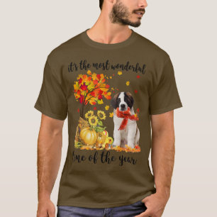 Its The Most Wonderful Autumn Time Saint Bernard P T-Shirt