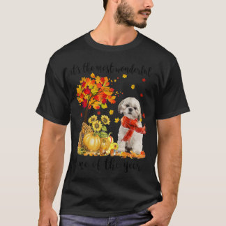 Its The Most Wonderful Autumn Time Shih Tzu Pumpki T-Shirt