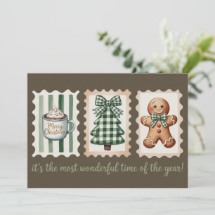 It's The Most Wonderful Time Christmas Gingerbread Holiday Card