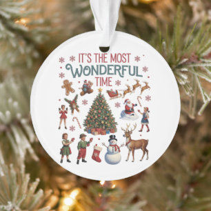 It's The Most Wonderful Time Christmas Vintage Ornament
