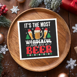 It's The Most Wonderful Time For A Beer Christmas Napkin