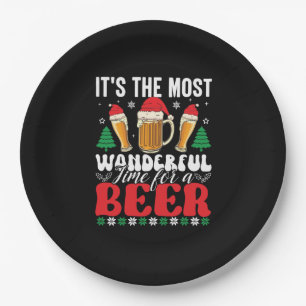 It's The Most Wonderful Time For A Beer Christmas Paper Plate