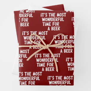 It's The Most Wonderful Time For A Beer Christmas Wrapping Paper Sheet