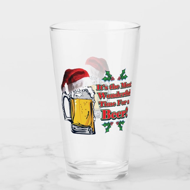 Its The Most Wonderful Time for a Beer Glass (Front)