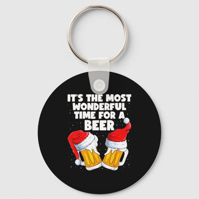 It's The Most Wonderful Time For A Beer Lover Chri Key Ring (Front)
