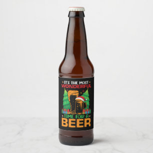 Its The Most Wonderful Time For A Beer Santa Beer Bottle Label