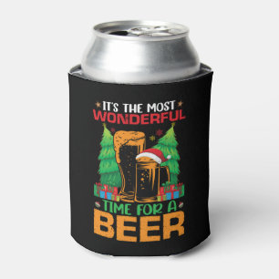 Its The Most Wonderful Time For A Beer Santa  Can Cooler
