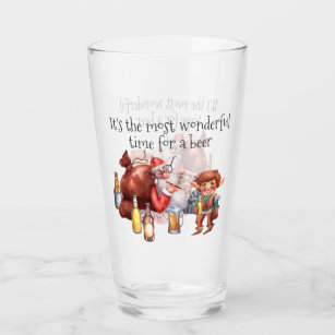 It's the Most Wonderful Time for a Beer Santa Glass