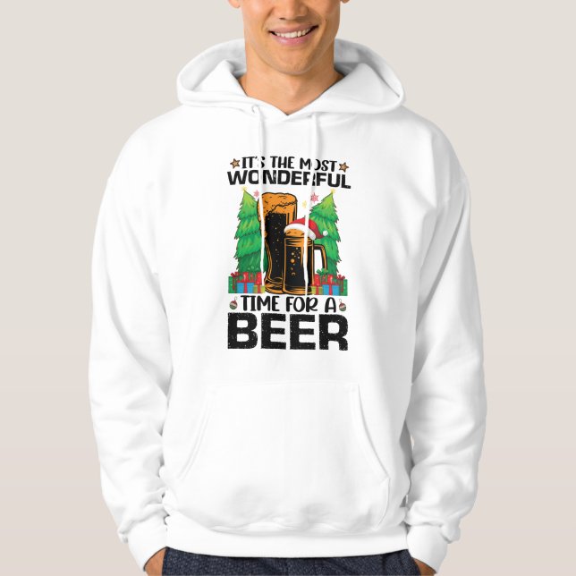 Its The Most Wonderful Time For A Beer Santa  Hoodie (Front)
