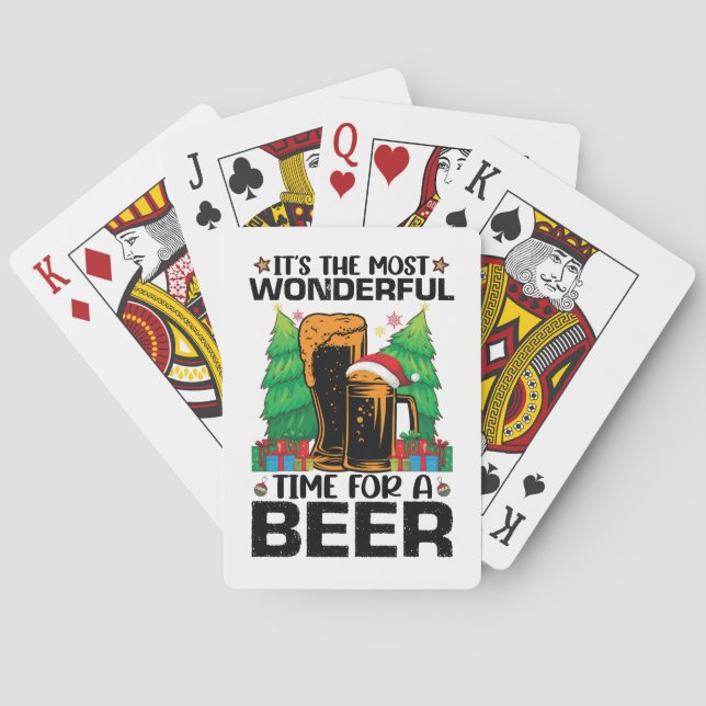 Its The Most Wonderful Time For A Beer Santa  Playing Cards (Back)