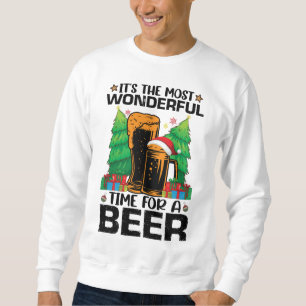 Its The Most Wonderful Time For A Beer Santa  Sweatshirt