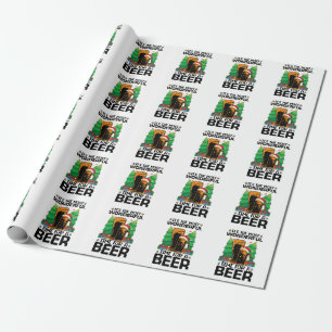 Its The Most Wonderful Time For A Beer Santa  Wrapping Paper