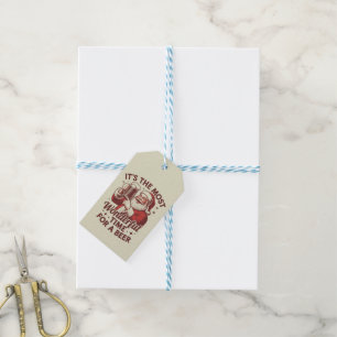 It's The Most Wonderful Time For A Beer Santa Xmas Gift Tags
