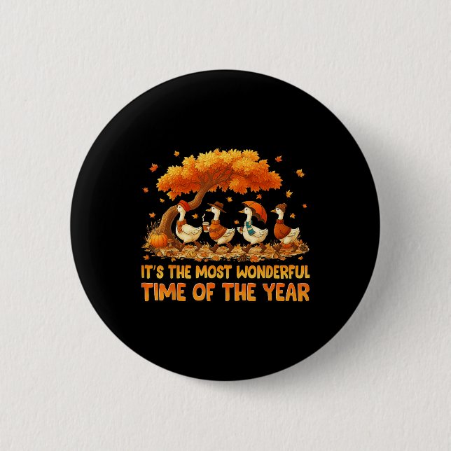 Its The Most Wonderful Time Of The Year Autumn Fal 6 Cm Round Badge (Front)