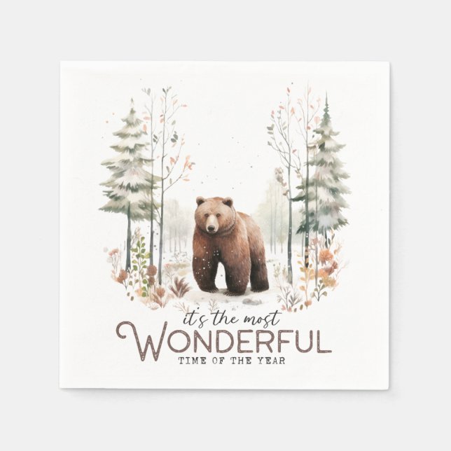 It's the Most Wonderful Time of the Year, Bear Napkin (Front)